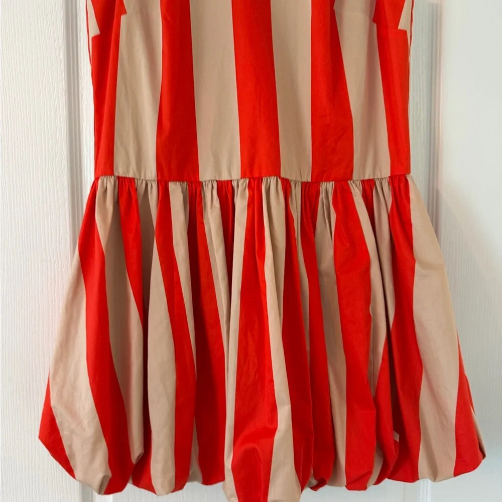 NWT Anthropologie Mare Mare Bubble Hem Mini Dress Red Cream Striped medium - Picture 5 of 10